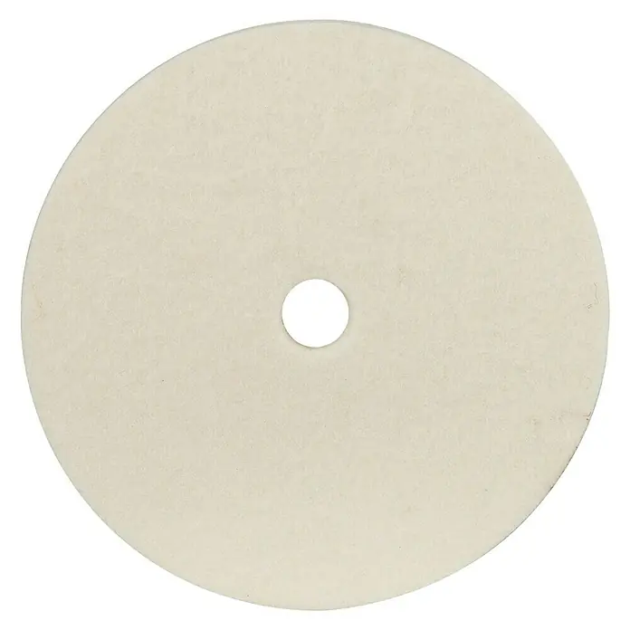 Craftomat Fieltro de pulido - Diámetro: 85 mm, Ancho: 15 mm - Almohadilla de pulido blanca con un agujero en el centro. Ideal para pulir superficies para un acabado brillante.