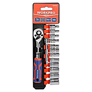 Juego de insertos para llaves de vaso Workpro (¼″, 14 pzs.)