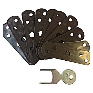 Bever Ausgleichsplatten Stuco Safe (Leistungsumfang: 5 x 1 mm, 5 x 2 mm, Schlüssel, Braun)