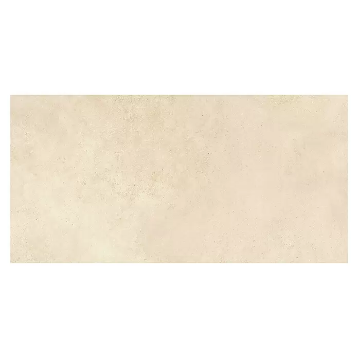 Queens Feinsteinzeugfliese - 29,8 x 59,8 cm, Beige, Matt - Helle beige Betonplatte mit subtil texturierter, gesprenkelter Oberfläche.
