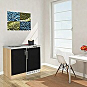 Respekta Minikeuken (Breedte: 100 cm, Met glaskeramische kookplaat, Zwart)