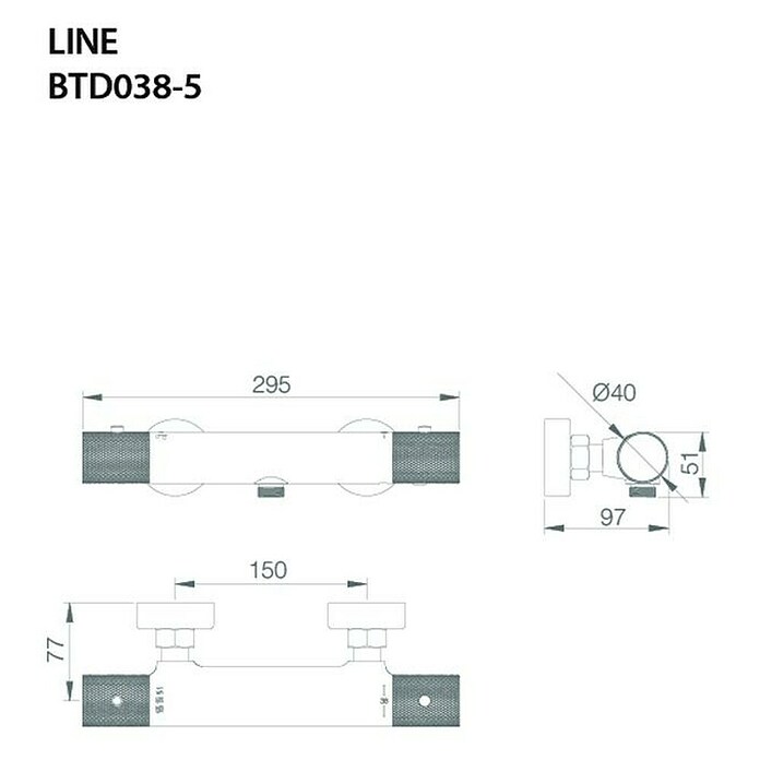 Imex Line Grifo con termostato (Ancho: 29,5 cm, Gris/champán) | BAUHAUS