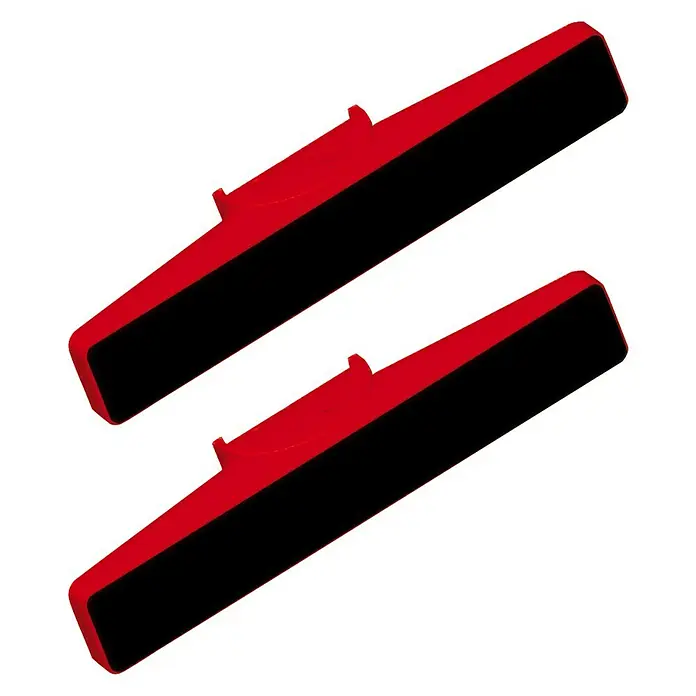 Bessey Spannbacken - Passend für: REVO Korpuszwingen - Nahaufnahme von zwei roten Rakel mit schwarzer Gummilippe, die auf einer weißen Oberfläche liegen.