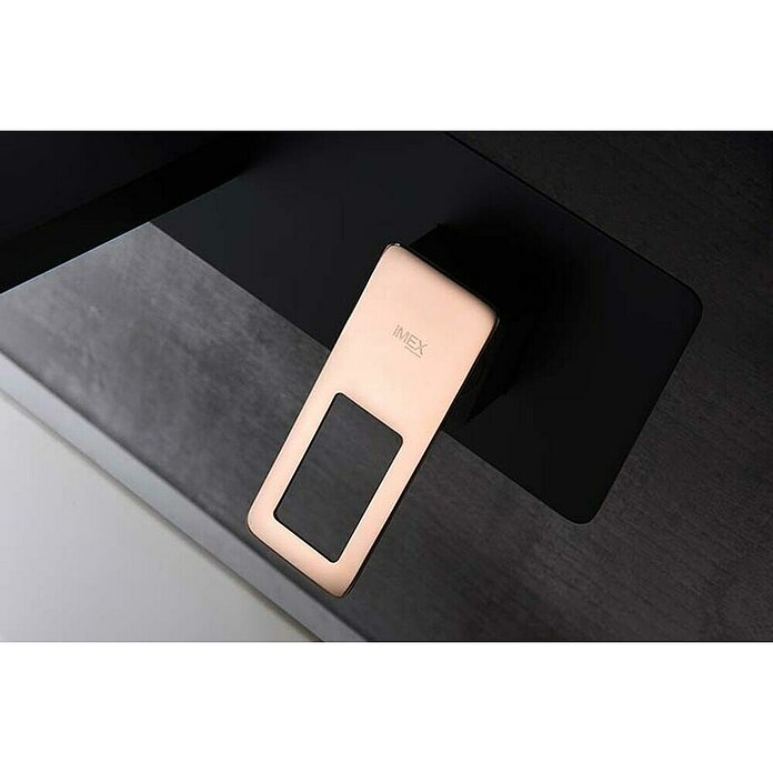 Imex Suecia Grifo de lavabo empotrado (Negro/Oro rosa)