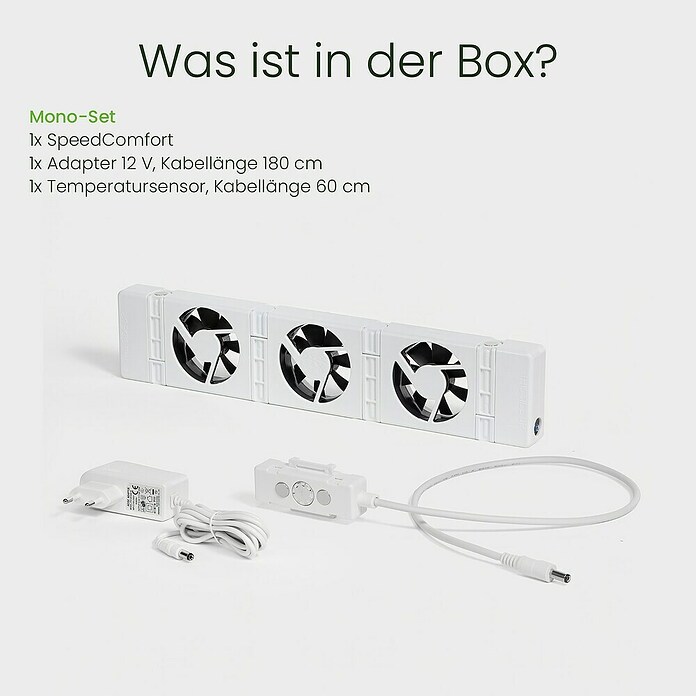 SpeedComfort Heizkörperventilator Mono-Set (L x H: 34 x 2,5 cm, Weiß, 1 Stk.) | BAUHAUS