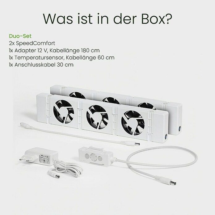 SpeedComfort Heizkörperventilator Duo-Set (L x H: 34 x 2,5 cm, Weiß, 2 Stk.) | BAUHAUS