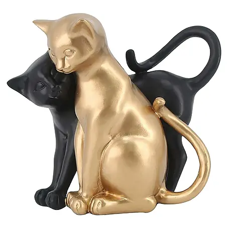 Dekofigur Goldenes Kätzchenpaar