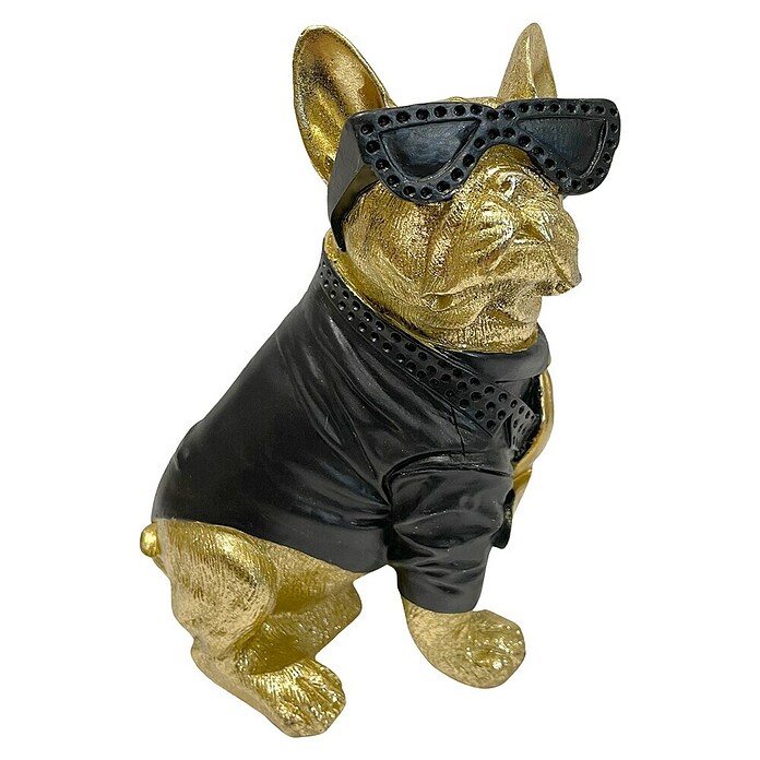 Dekofigur Bulldogge mit Sonnenbrille (Höhe: 22 cm, Gold/Schwarz) | BAUHAUS
