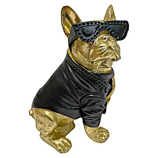 Dekofigur Bulldogge mit Sonnenbrille (Höhe: 22 cm, Gold/Schwarz)