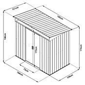 Floraworld Gerätehaus (Außenmaß inkl. Dachüberstand (B x T): 195 x 121 cm, Stahl, Anthrazit, Mit Oberlicht) | BAUHAUS