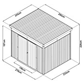 Floraworld Gerätehaus (Außenbreite inkl. Dachüberstand: 290 cm, Außentiefe inkl. Dachüberstand: 245 cm, Stahl, Anthrazit) | BAUHAUS
