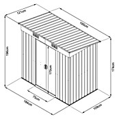 Floraworld Gerätehaus (Außenmaß inkl. Dachüberstand (B x T): 195 x 121 cm, Stahl) | BAUHAUS