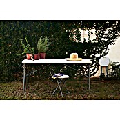 Mesa de jardín Every (L x An x Al: 152 x 70 x 74 cm, Acero/HDPE, Blanco roto, Abatible) | BAUHAUS