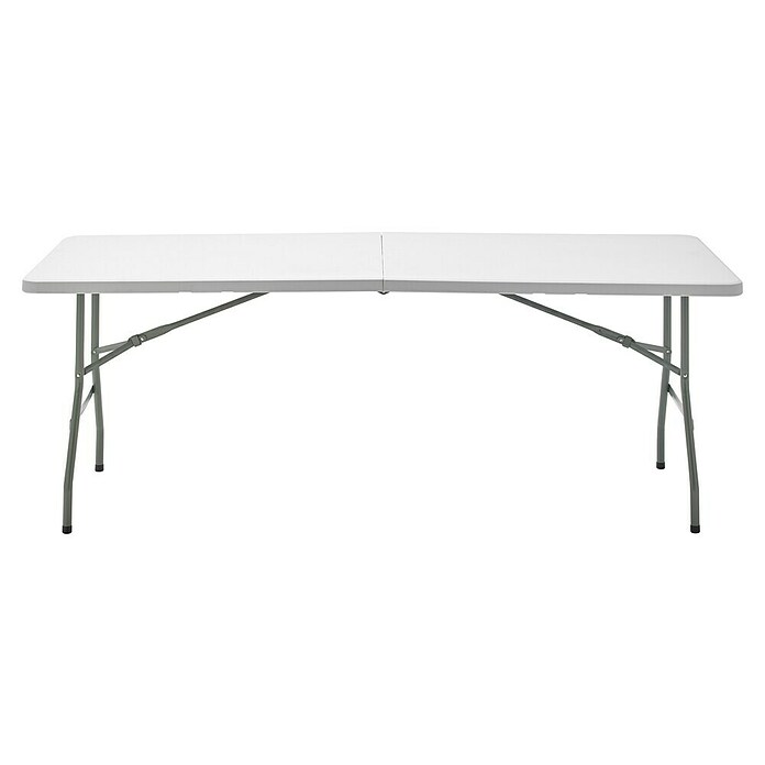 Mesa plegable Every (L x An x Al: 200 x 74 x 74 cm, Acero/HDPE, Blanco roto, Abatible) | BAUHAUS