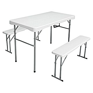 Set de muebles de jardín Every (3 pzs., Polietileno de alta densidad (HDPE), Blanco)