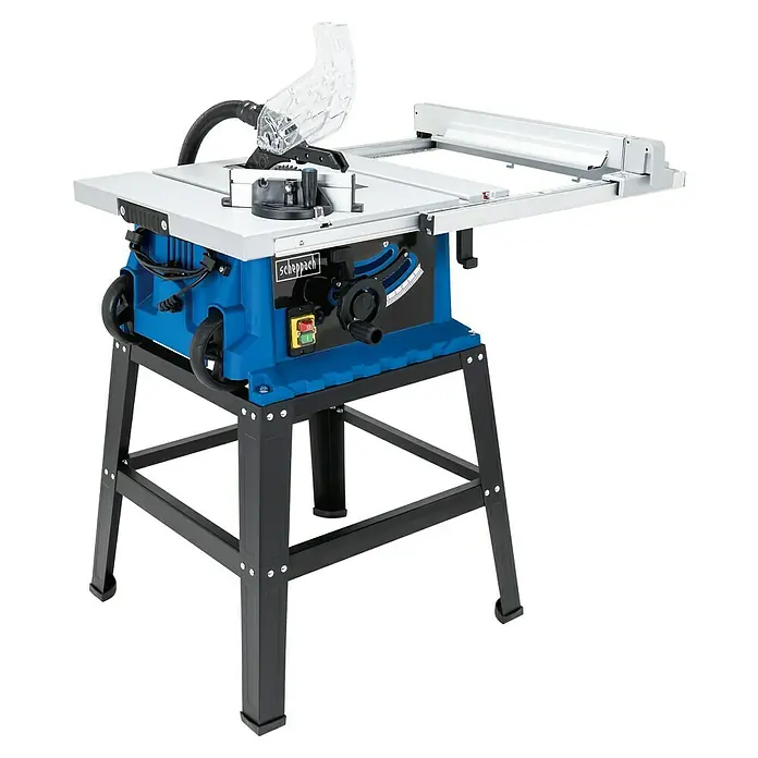 Scheppach Tischkreissäge HS 105 - 2.000 W, Durchmesser Sägeblatt: 255 mm, Schnitttiefe bei 90 °: 75 mm - Scheppach Tischkreissäge mit Untergestell, ideal für präzise Holzschnitte. Robuste Konstruktion für Heimwerker und Profis.