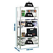 Simonrack Simonclassic Estantería metálica Advantage Superplus (Al x An x Pr: 200 x 110 x 40 cm, Número de baldas: 5 ud., Capacidad de carga por balda: 70 kg, Atornillado, Galvanizado) | BAUHAUS