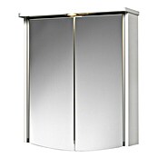 Armario con espejo LED (An x Al: 55 x 66 cm, Con iluminación, MDF, Blanco)