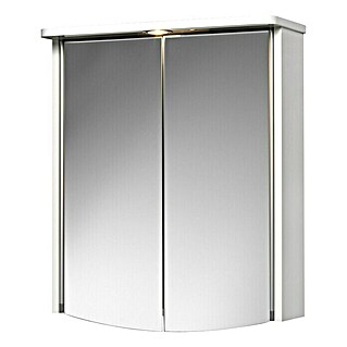 Jokey Armario con espejo LED Akola (An x Al: 55 x 66 cm, Madera, Blanco)