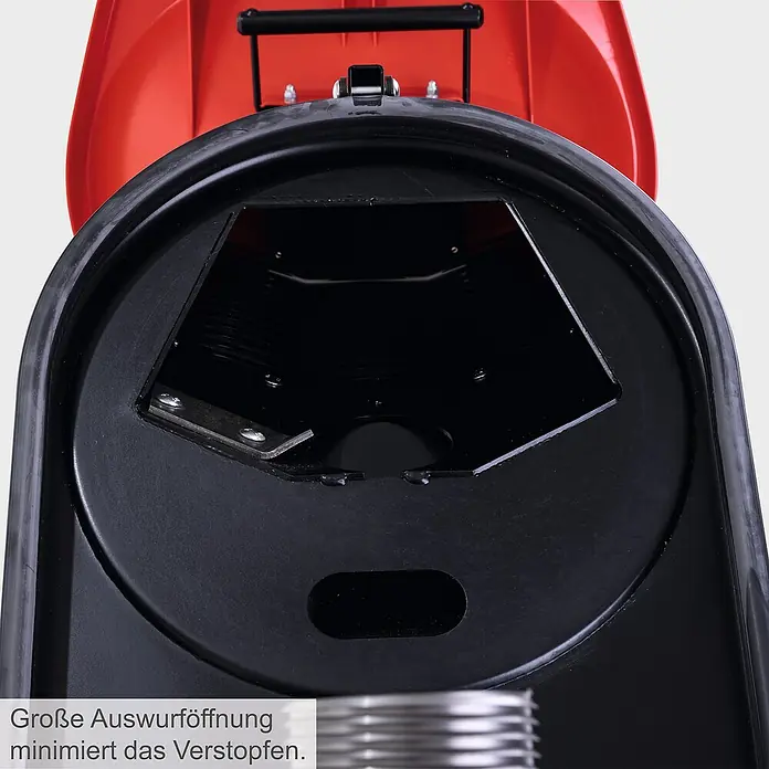 Scheppach Elektro-Häcksler Biostar 3000 - Max. Aststärke: 5 cm, 3.000 W - Große Auswurföffnung des Häckslers minimiert Verstopfungen. Für effizientes Zerkleinern von Gartenabfällen.