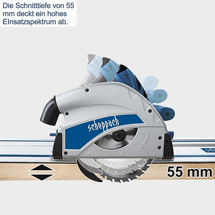 Scheppach Tauchsägen-Set PL 55 Special Edition  (1.200 W, Sägeblatt: Ø 160 mm, 5.500 U/min)