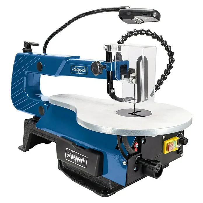 Scheppach Dekupiersäge SD 1600 V - 120 W - Scheppach Dekupiersäge mit flexiblem Licht für präzise Holzarbeiten. Ideal für feine Schnitte und detailreiche Projekte in der Werkstatt.