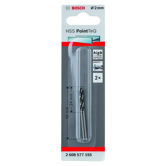 Bosch Metaalborenset HSS 2 mm - 2 stuks (2 st.) | BAUHAUS