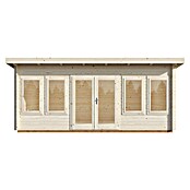 Palmako Caseta de jardín (Madera, 14,2 m², Espesor de pared: 44 mm, Natural)