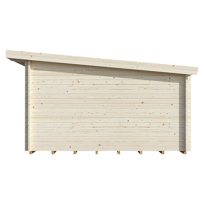 Palmako Caseta de jardín (Madera, 14,2 m², Espesor de pared: 44 mm, Natural)