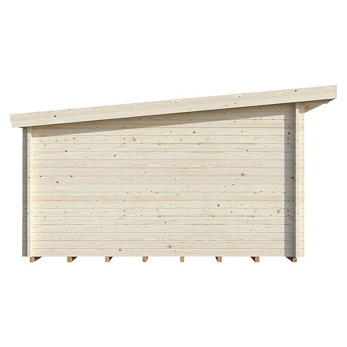 Palmako Caseta de jardín (Madera, 14,2 m², Espesor de pared: 44 mm, Natural)