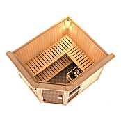 Karibu Systemsauna Amelia 3 (Mit Saunaofen 9 kW inkl. Steuerung Easy, Mit Dachkranz und Beleuchtung, 196 x 231 x 198 cm)