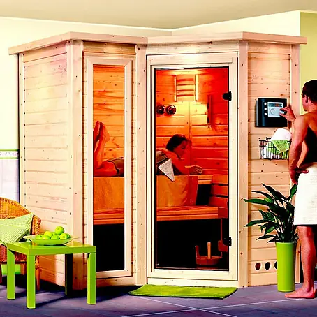 Karibu  Massivholzsauna Sahib 1