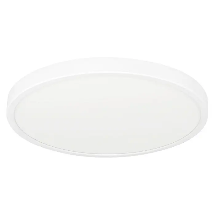 Eglo Fueva 6 Downlight empotrable LED redondo - 17 W, Ø x Al: 39 x 25 cm, Blanco, Blanco cálido - Una lámpara de techo plana y redonda en blanco, ideal para interiores modernos, que proporciona una iluminación uniforme y brillante.
