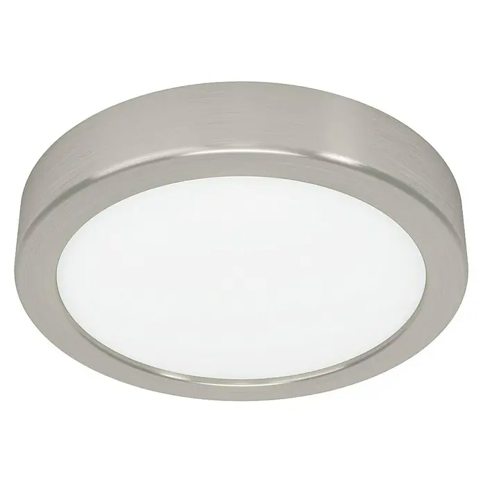 Eglo Fueva 6 Downlight LED empotrable - 7,5 W, Ø x Al: 16,5 x 2 cm, Níquel, Blanco cálido - Una moderna lámpara de techo LED redonda con un acabado de níquel cepillado. La luz es brillante y uniformemente distribuida.