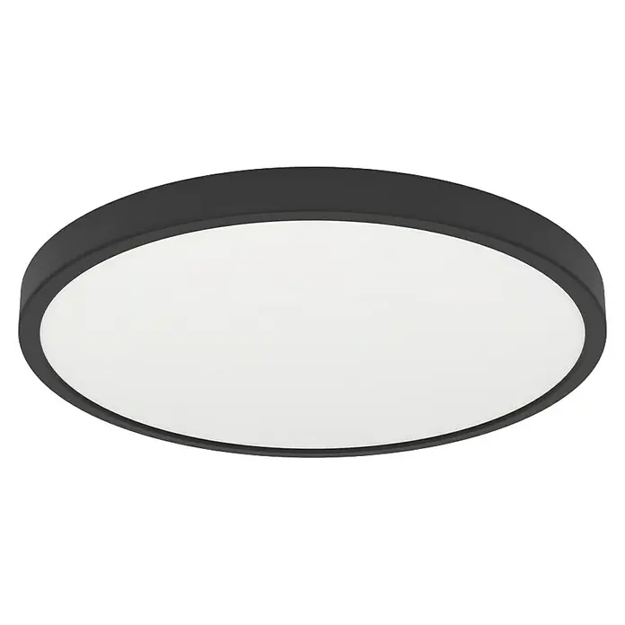 Eglo Fueva 6 Downlight empotrable LED redondo - 11,5 W, Ø x Al: 21 x 2 cm, Negro, Blanco cálido - Lámpara de techo LED redonda con marco negro y superficie de luz blanca. Un diseño elegante para interiores modernos.