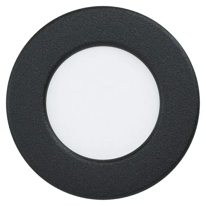 Eglo Fueva 6 Downlight empotrable LED redondo - 3,5 W, Ø x Al: 8,6 x 3,1 cm, Negro, 2.700 K - 6.500 K, IP44 - Lámpara de techo LED redonda con marco negro y luz blanca. Ideal para interiores modernos e iluminación energéticamente eficiente.
