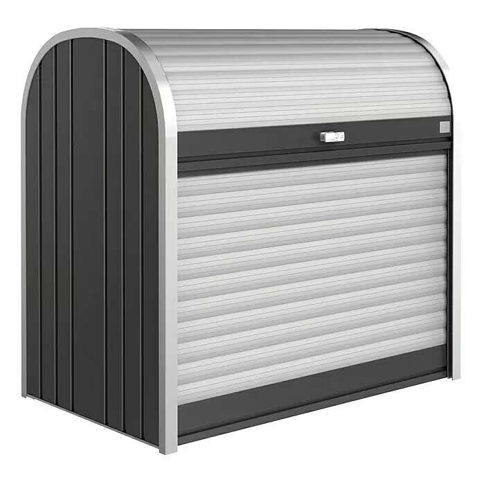Biohort StoreMax Garten-Aufbewahrungsbox StoreMax 120 - Dunkelgrau Metallic, Stahl - Linke Seitenansicht