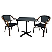 Mesa auxiliar de jardín Sibuco II (L x An x Al: 70 x 70 x 73 cm, Acero, Negro, Abatible) | BAUHAUS