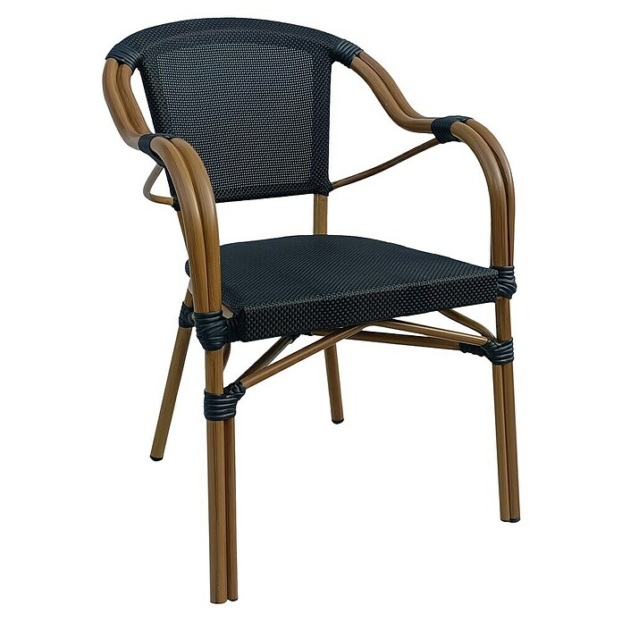 Set de muebles de jardín Lunday + Sibuco (Ø x Al: 70 x 75 cm, 3 pzs., Acero, Negro) | BAUHAUS