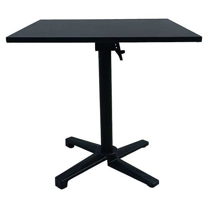 Mesa auxiliar de jardín Sibuco II (L x An x Al: 70 x 70 x 73 cm, Acero, Negro, Abatible) | BAUHAUS