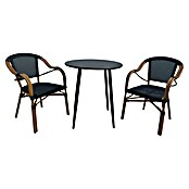 Set de muebles de jardín Lunday + Sibuco (Ø x Al: 70 x 75 cm, 3 pzs., Acero, Negro) | BAUHAUS
