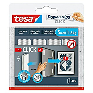 Tesa Selbstklebestrip POWERSTRIPS CLICK 4X2 S (4 Stk., B x L: 20 x 60 mm)