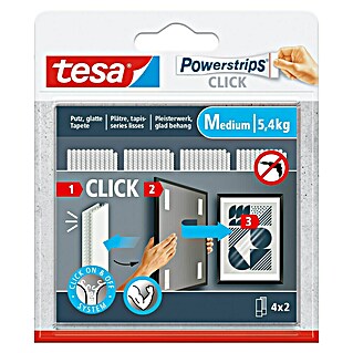 Tesa Selbstklebestrip POWERSTRIPS CLICK 4X2 M (4 Stk., B x L: 20 x 80 mm)