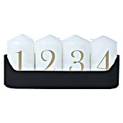 Hofer Stumpenkerzen-Set Zahlen (4 -tlg., Ø x H: 5 x 9 cm, Weiß/Gold) | BAUHAUS
