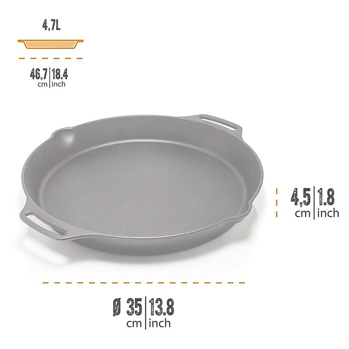 Petromax Grillpfanne FP40H (Durchmesser: 35,1 cm - 40 cm, Gusseisen) | BAUHAUS