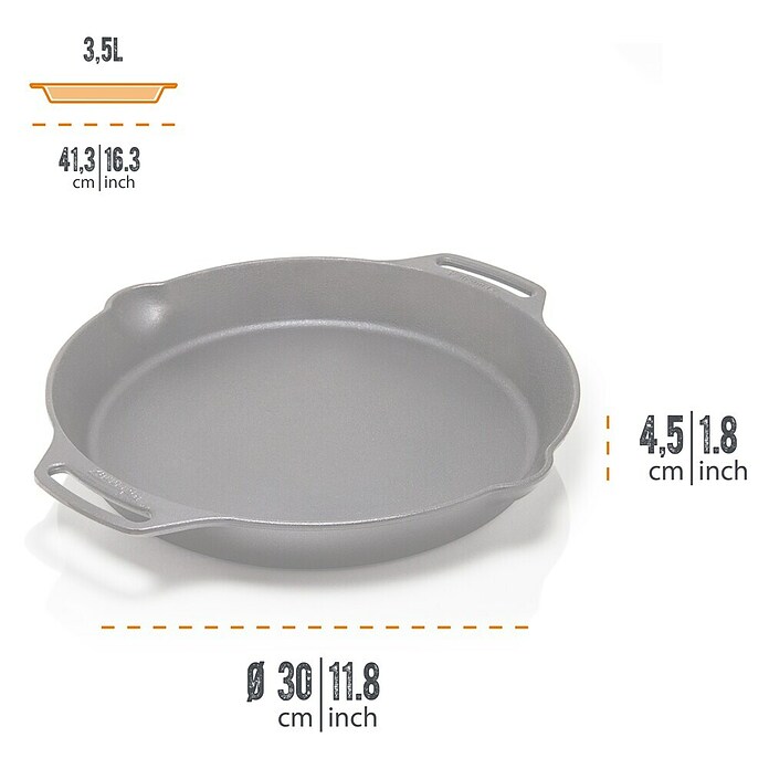Petromax Grillpfanne FP35H (Durchmesser: 30,1 cm - 35 cm, Gusseisen) | BAUHAUS