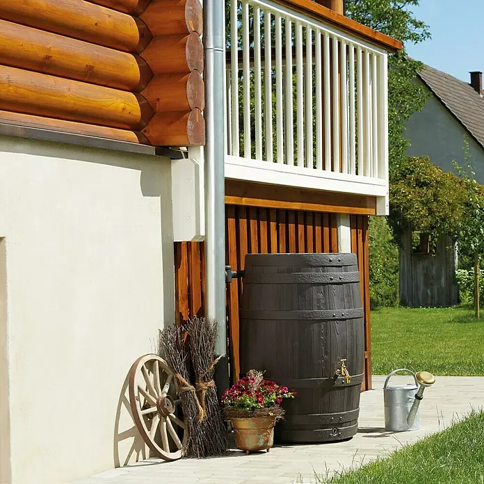 Garantia Classic Line Regenspeicher Barrica - 260 l, Dunkelbraun - Die Regentonne mit Zapfhahn und Zubehör ist eine großartige Ergänzung für jeden Garten.