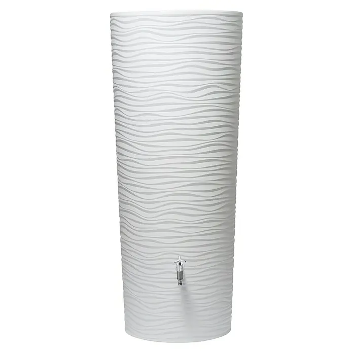 Garantia Modern Line Regenspeicher Natura 2 in 1 - 350 l, Arctic - Dieser Regenwassertank in Wellenoptik ist nicht nur funktional, sondern auch ein echter Hingucker für jeden Garten. Der Hahn ermöglicht einfaches Entnehmen.