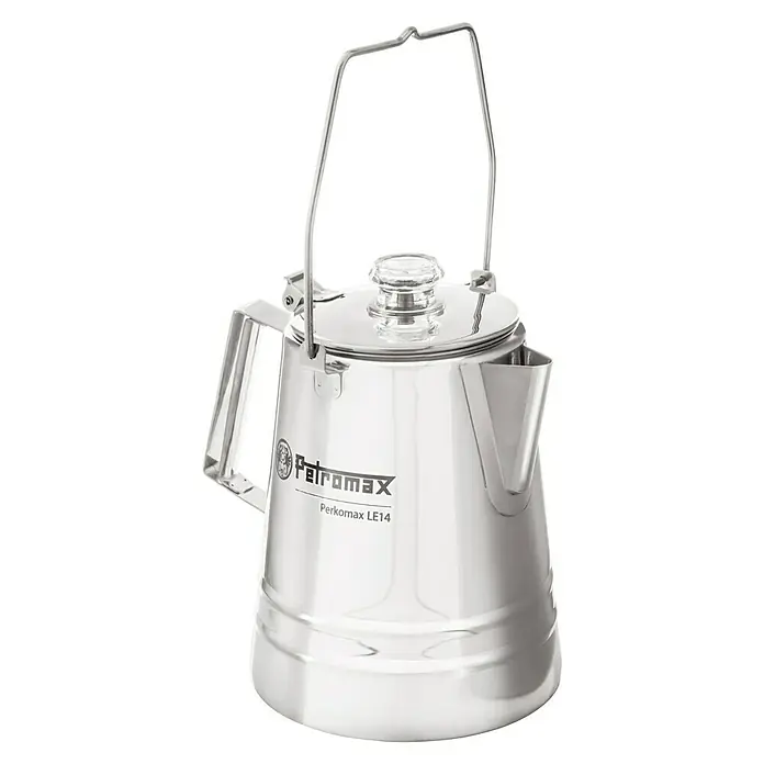 Petromax Perkolator Perkomax - Edelstahl, 1,5 l - Petromax Perkomax LE14 Kaffeekanne aus Edelstahl mit Glasknopf und Bügelgriff für Outdoor-Abenteuer oder den täglichen Gebrauch.