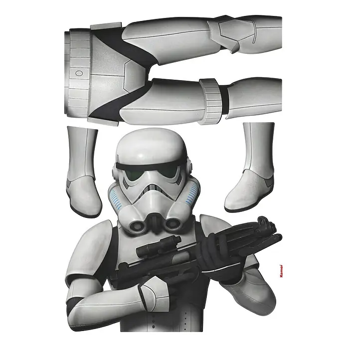 Komar Star Wars Wandtattoo Stormtrooper - 4 -tlg., B x H: 70 x 100 cm - Star Wars Stormtrooper Wandtattoo, bestehend aus mehreren Teilen, die an der Wand zusammengefügt werden können.